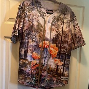 Blank NYC Multicolor Floral Jersey Top